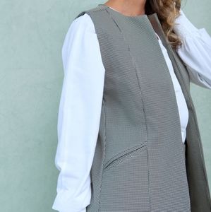 Sleeveless Blazer Houndstooth